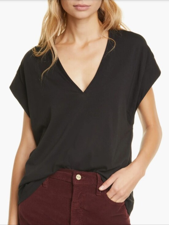 Frame Denim Tops - FRAME Le High Rise V Neck Tee